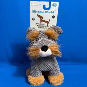 BRAND NEW NWT SAMMY THE SCHNAUZER DOG CHEW / PLAY TOY WITH SQUEAKER AND CRINKLE
